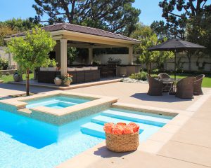 Landscapers reshaped the Villa Park home's exterior with an expanded pool and spa, which won an industry award.