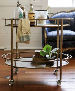 Bar carts can be used to store mixology tools as well as entertainment essentials.